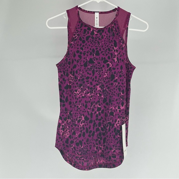 LULULEMON NWT SCULPT TANK TOP CHEETAH CAMO MAGENTA PURPLE MULTI SPOT 0 2 - Picture 4 of 12